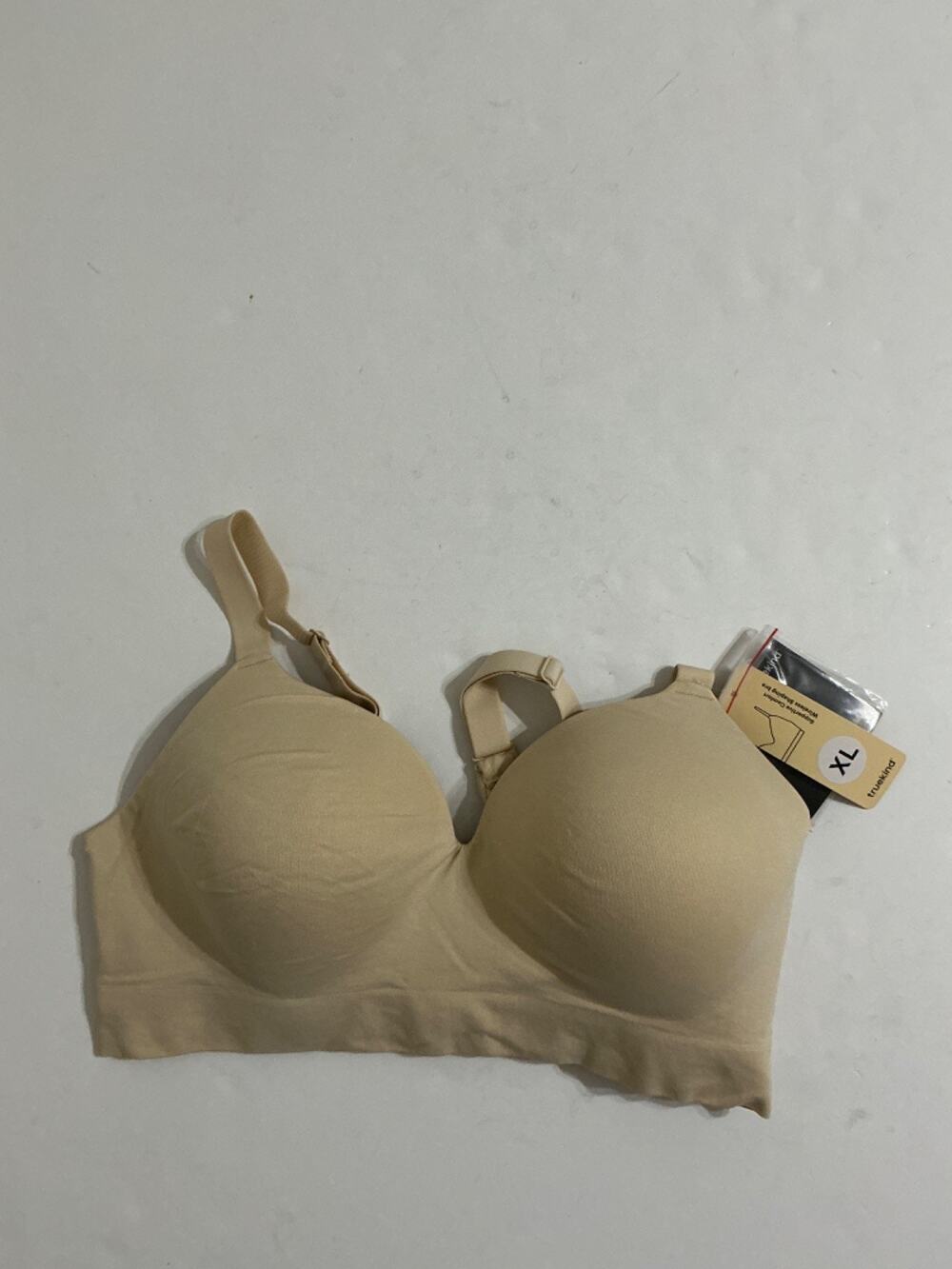 Truekind Wireless Shaping Bra XL Beige Nude Supportive Comfort Wirefree NWT